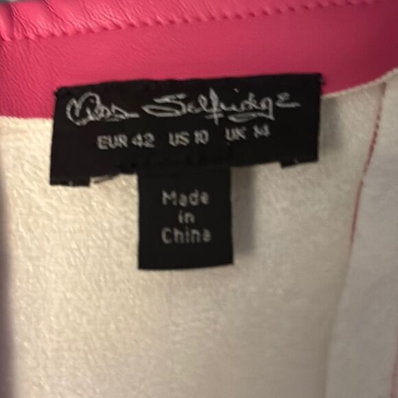 Miss Selfridge Faux Leather Vibrant Pink Spaghetti Strap Dress - Picture 7 of 8